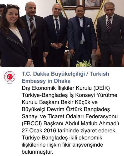 Meeting with Turkey- Bangladesh Ambassador Mr. OZTURK